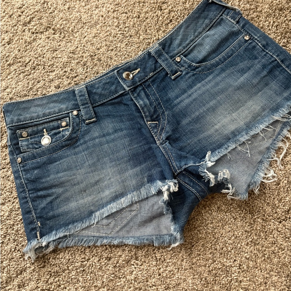 True Religion Blue Denim Women Shorts